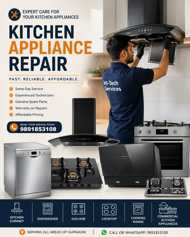 Technician repairing kitchen appliance in Gurgaon