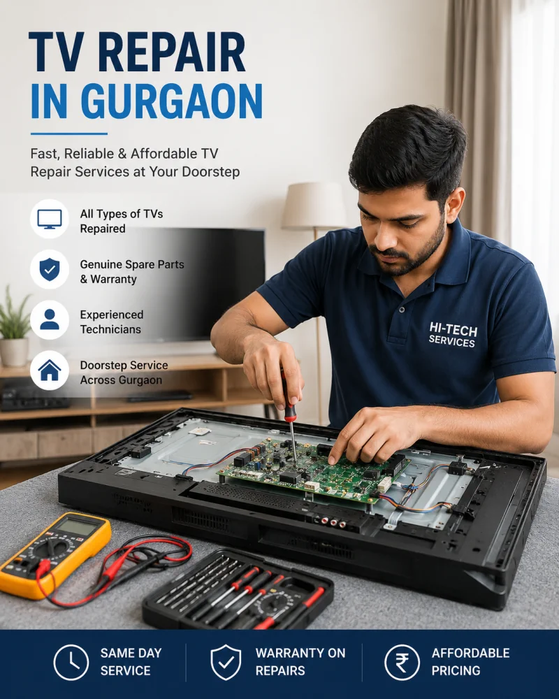 Technician repairing LED TV in Gurgaon